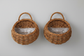 GrandWoven™ Duo: Handwoven Willow Wall Hanging Baskets (Set of 2) - Natural Home Decor