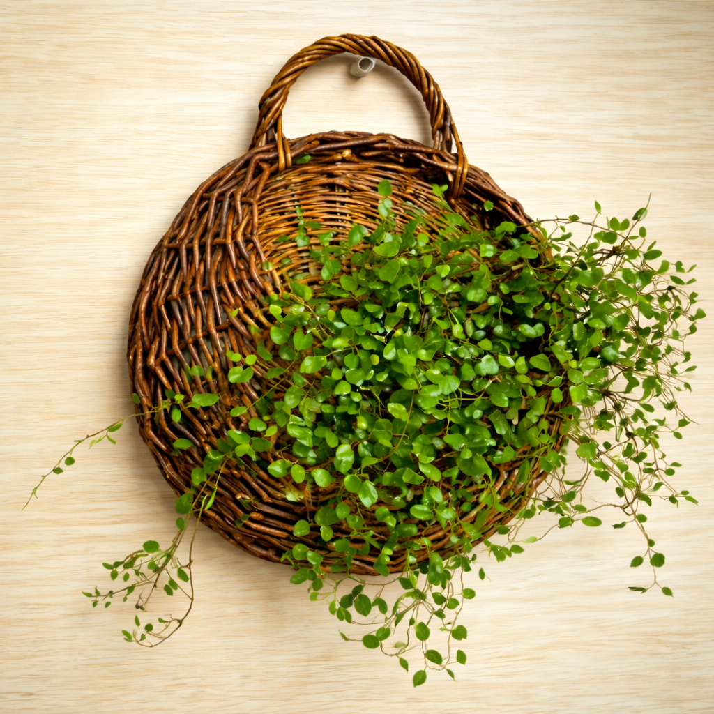 GrandWoven Handwoven Willow Wall Hanging Basket - Rustic Home Decor (8")
