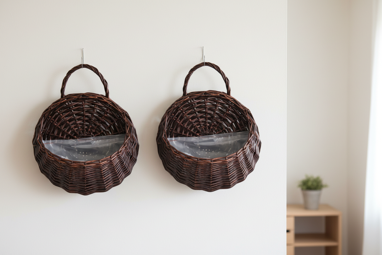GrandWoven™ Duo: Handwoven Willow Wall Hanging Baskets (Set of 2) - Natural Home Decor