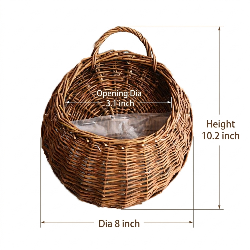 GrandWoven™ Duo: Handwoven Willow Wall Hanging Baskets (Set of 2) - Natural Home Decor