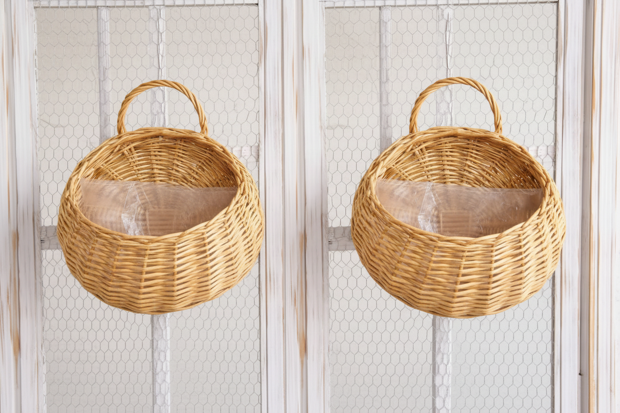 GrandWoven Handwoven Willow Wall Hanging Basket - Rustic Home Decor (8")