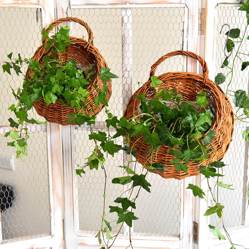 GrandWoven Handwoven Willow Wall Hanging Basket - Rustic Home Decor (8")